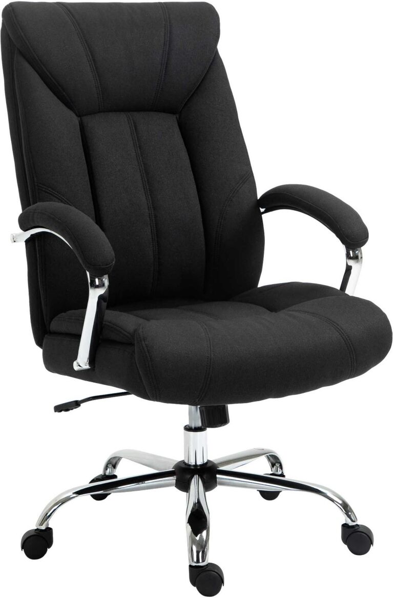 Vinsetto Adjustable Home Office Chair, Computer Desk Chair w/ Padded Seat, Black - Black