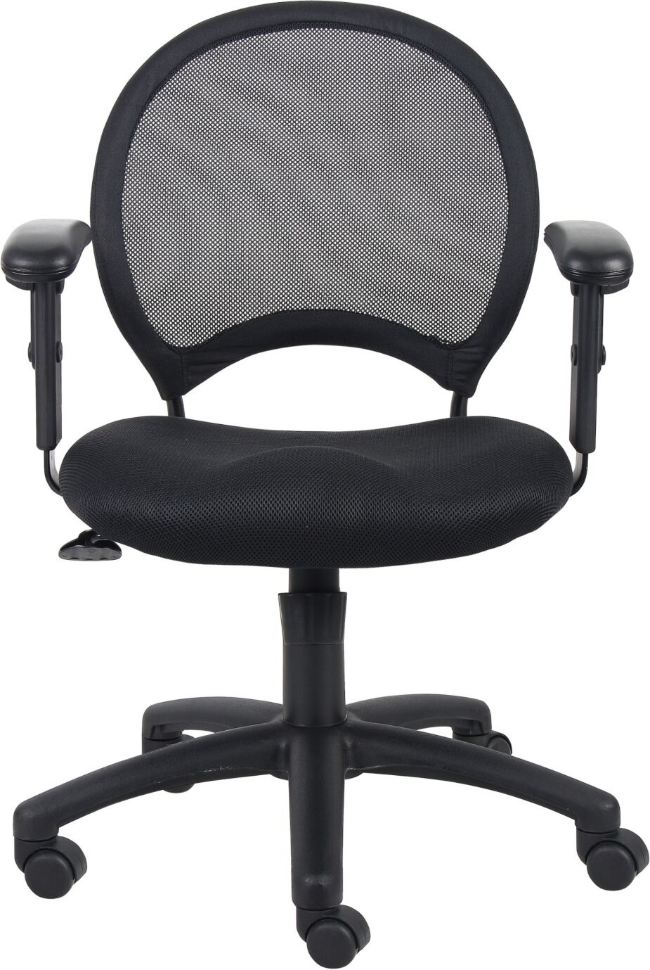 Boss Office Products Mesh Chair With Adjustable Arms - Black