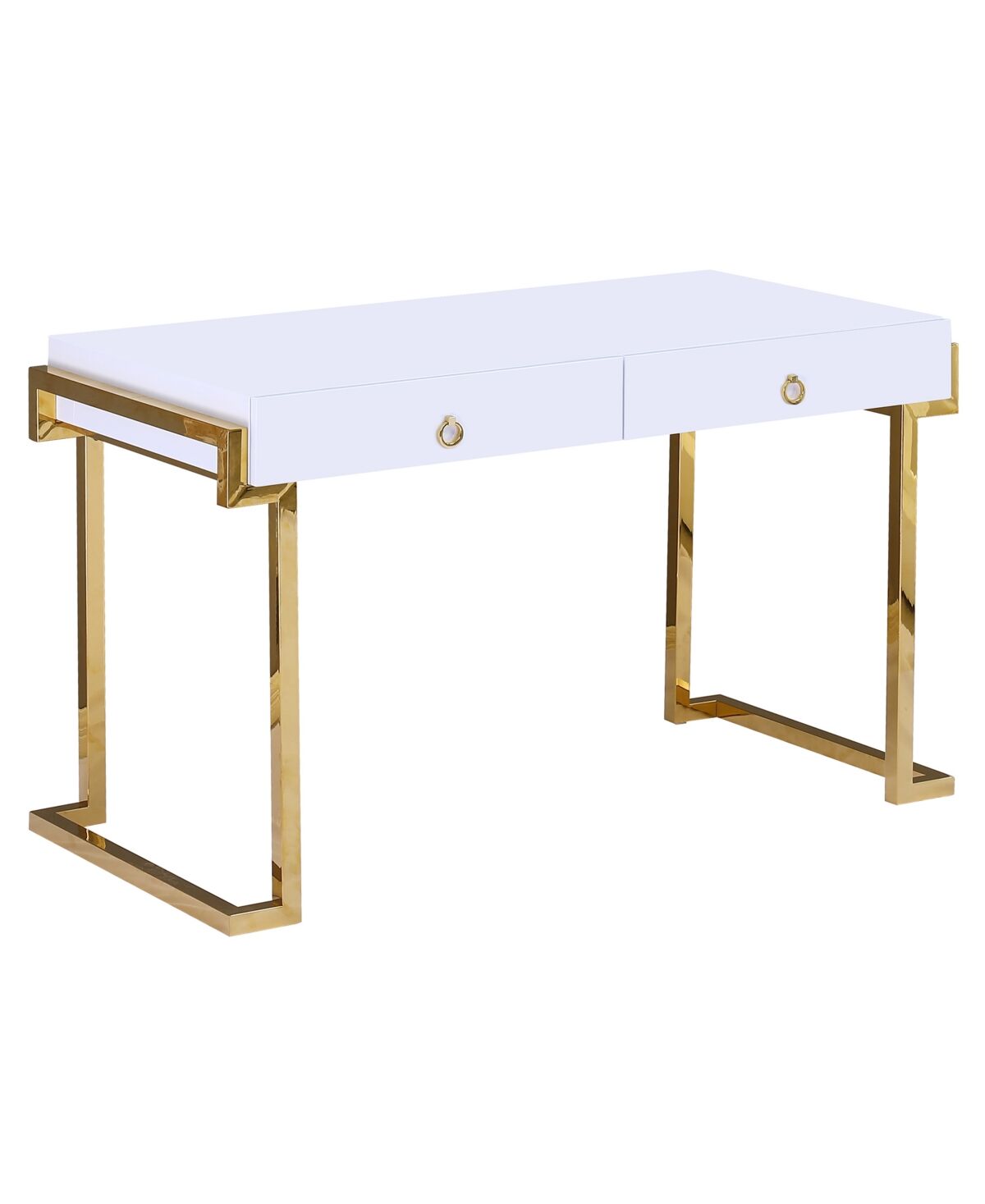 Best Master Furniture Juneau Lacquer Modern Computer Desk - Gold-Tone