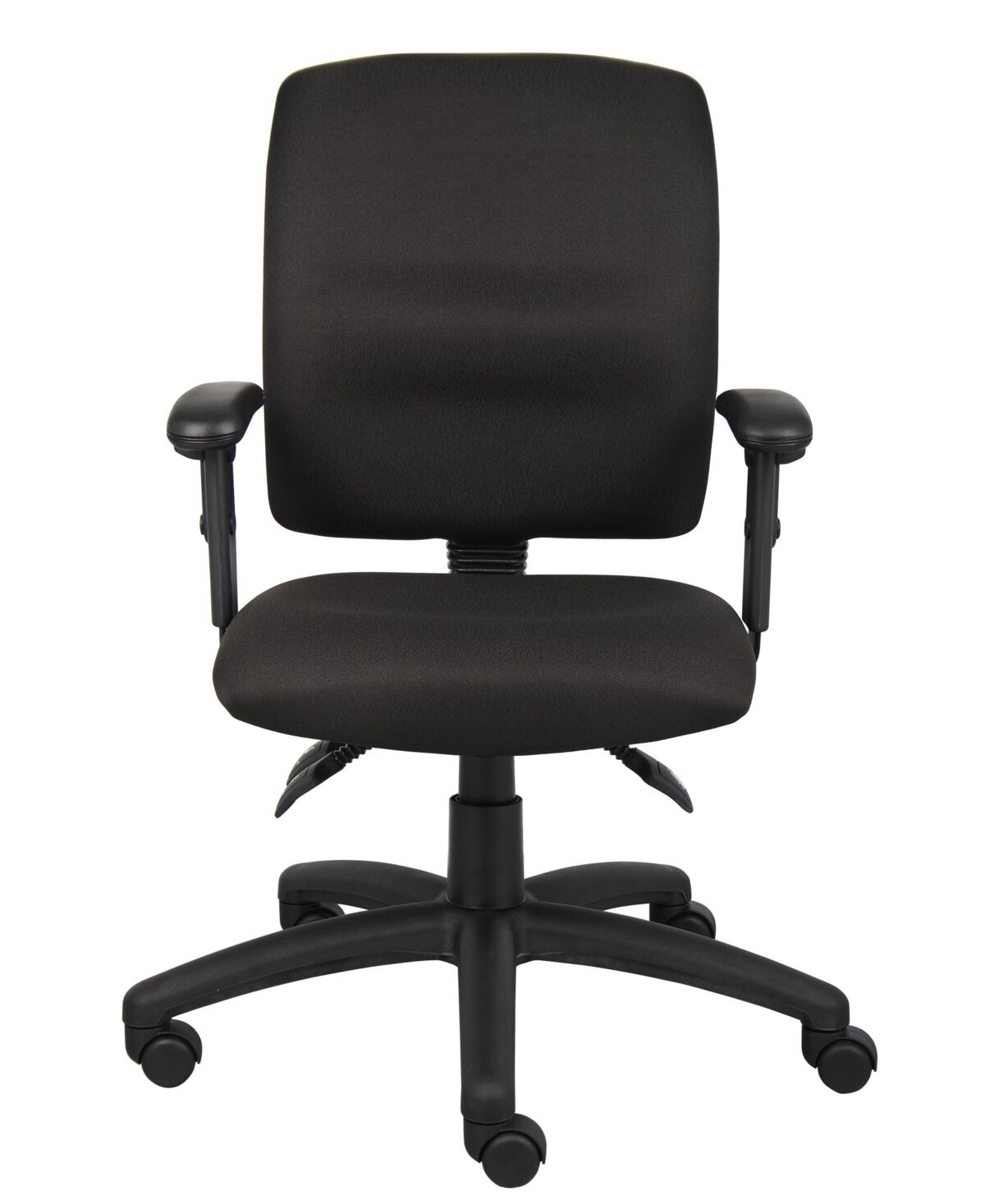 Boss Office Products Multi-Function Fabric Task Chair W/ Adjustable Arms - Black