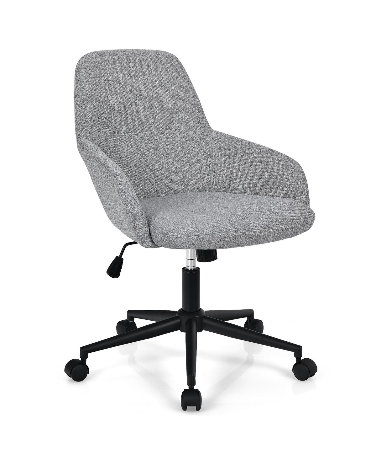 Slickblue Fabric Home Office Chair with Rocking Backres-Grey - Grey