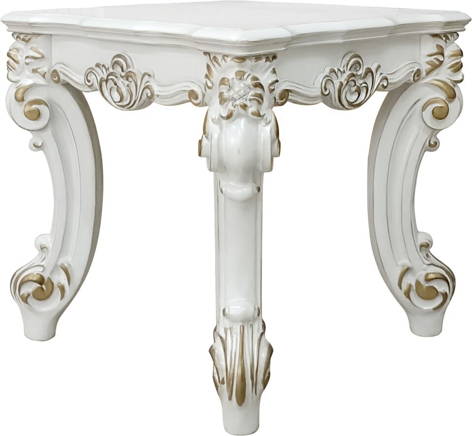 Simplie Fun Vendom Ii End table, Antique Pearl Finish LV01333 - Open White