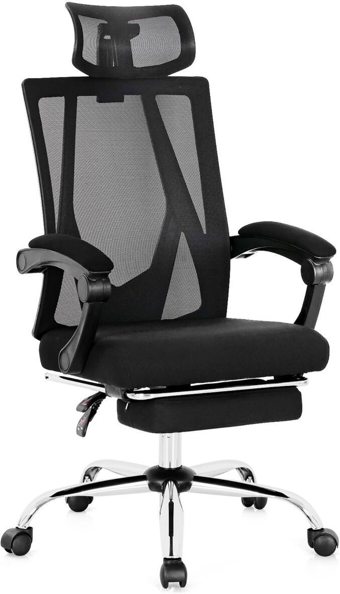 Costway Mesh Office Chair Recliner Desk Chair Height Adjustable - Black