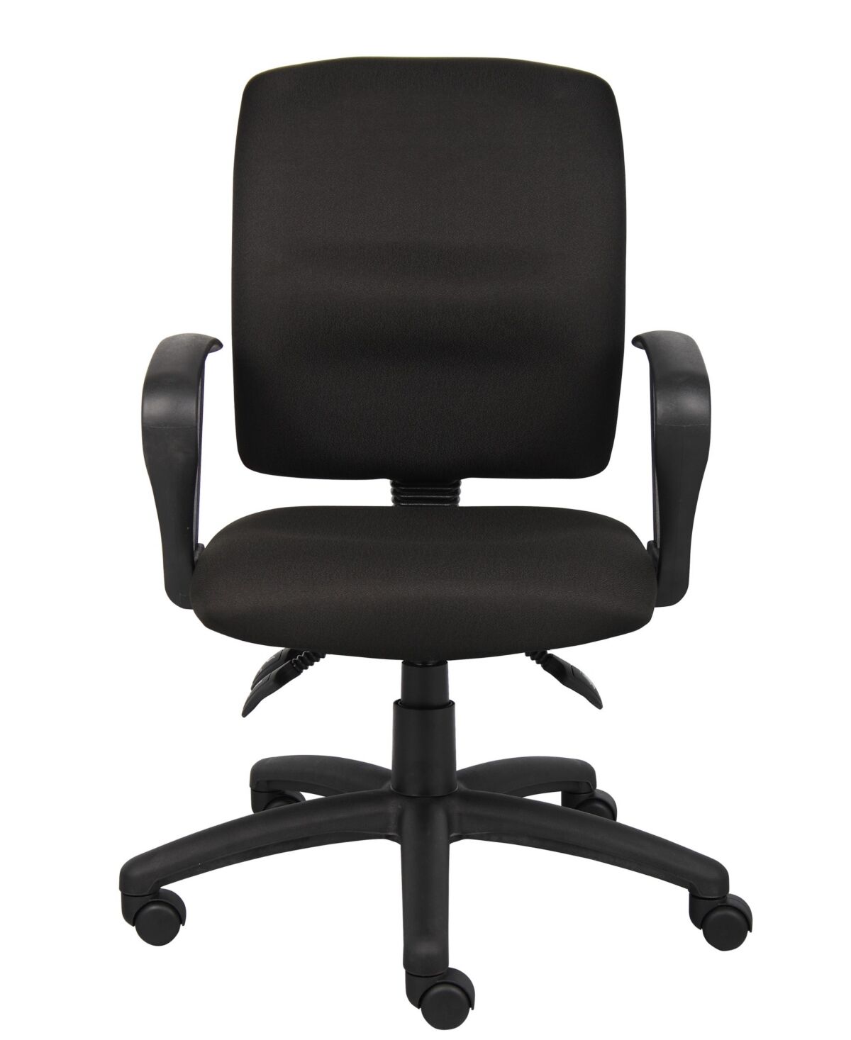 Boss Office Products Multi-Function Fabric Task Chair W/Loop Arms - Black