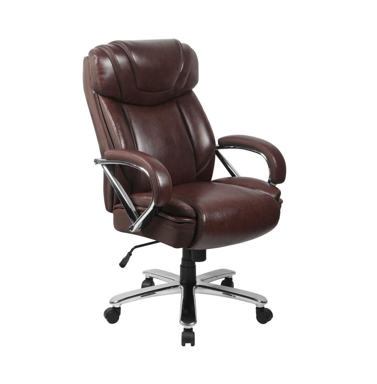 Emma+oliver 500 Lb. Big & Tall Leathersoft Executive Ergonomic Office Chair With Wide Seat - Brown