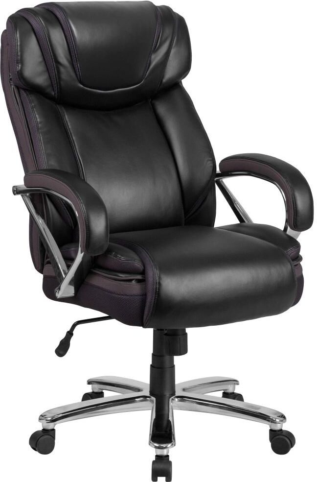 Emma+oliver 500 Lb. Big & Tall Leathersoft Executive Ergonomic Office Chair With Wide Seat - Black