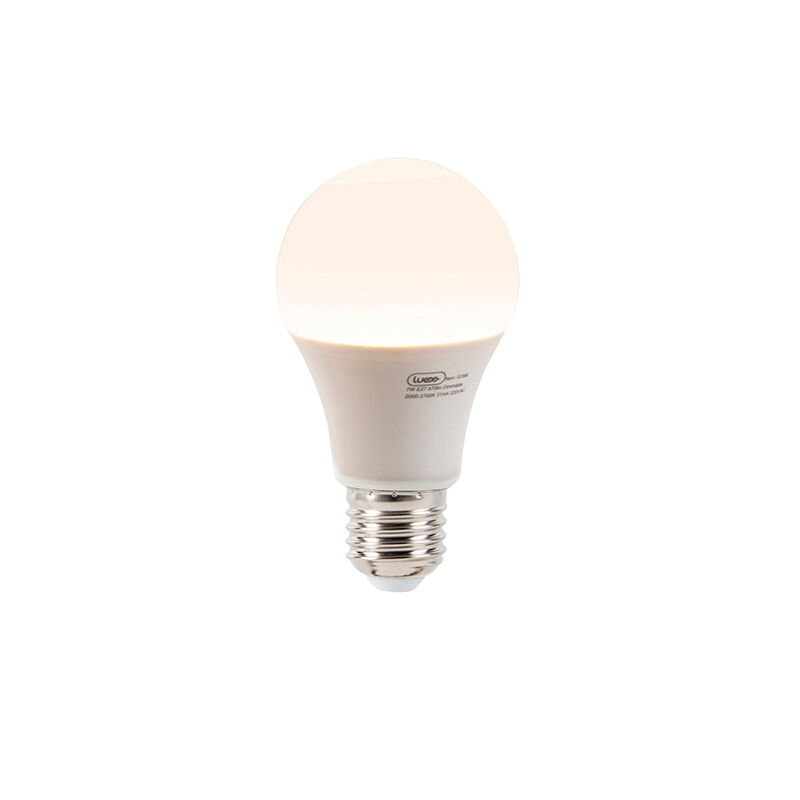 LUEDD Ensemble de 5 lampes à LED A60 E27 7W 2000-2700K dim à chaud