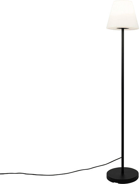 QAZQA Lampadaire d'extérieur noir avec abat-jour blanc IP65 25 cm - Virginia