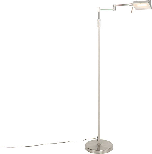 QAZQA Lampadaire design en acier avec LED avec variateur tactile - Notia