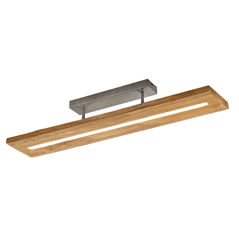 Trio Leuchten Plafonnier rural en bois avec LED dimmable en 3 étapes - Linc