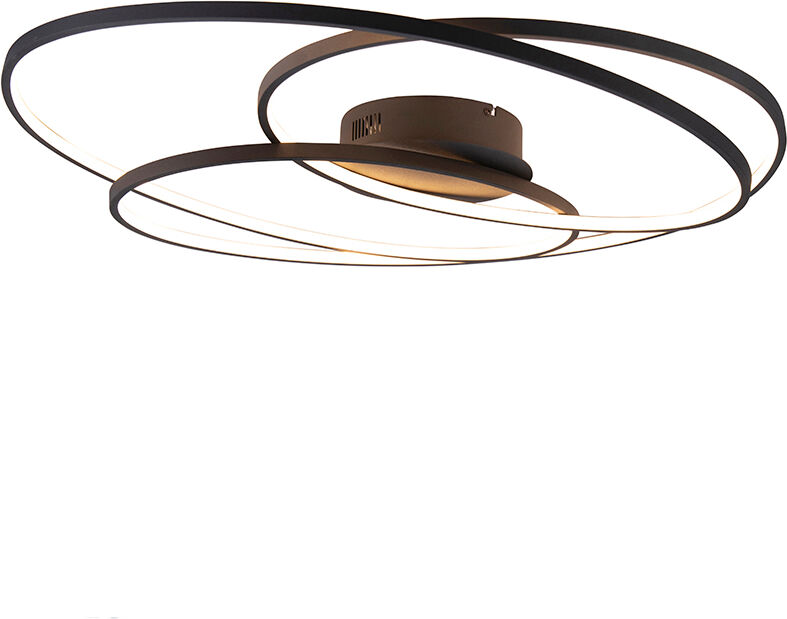 Trio Leuchten Plafonnier noir 60 cm avec LED dimmable en 3 étapes - Rowin