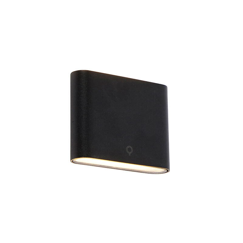 QAZQA Applique d'extérieur moderne noir 11,5 cm avec LED IP65 - Batt