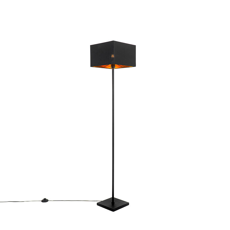 QAZQA Lampadaire moderne noir avec or - VT 1