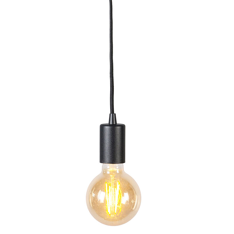 QAZQA Lampe à suspension intelligente noire avec source lumineuse WiFi G95 - Facil