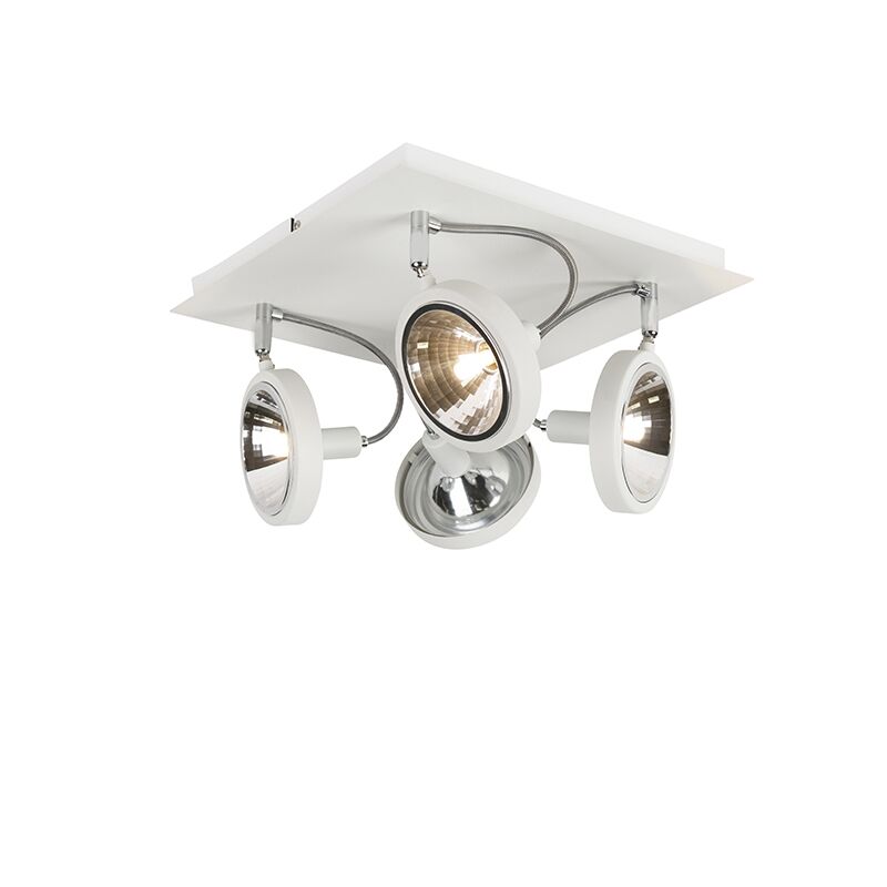 QAZQA Spot design blanc 4 lumières réglable - Nox