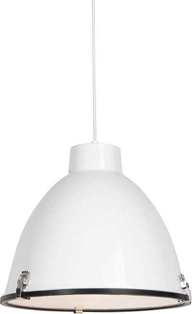 QAZQA Lot de 2 lampes à suspension industrielles blanches 38 cm dimmable - Anteros