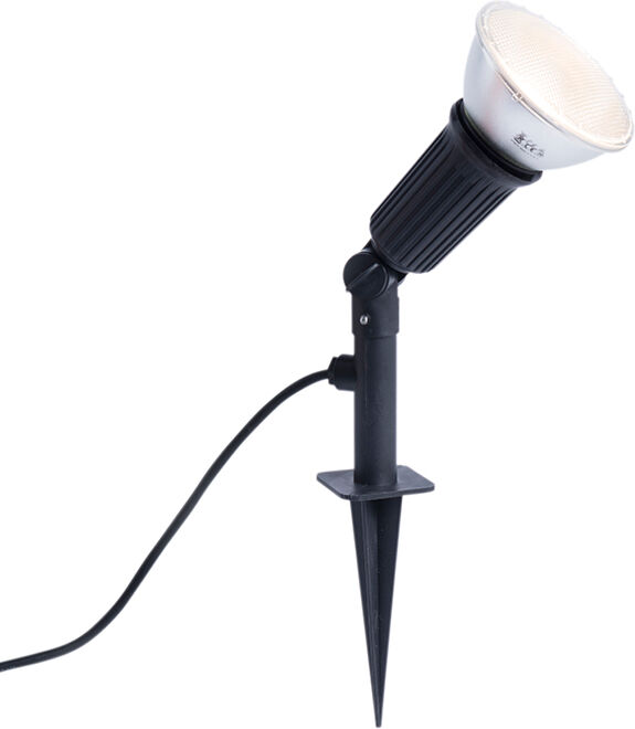 Calex Lampe perforante noire inclinable avec lampe LED E27 IP44 - Bonk