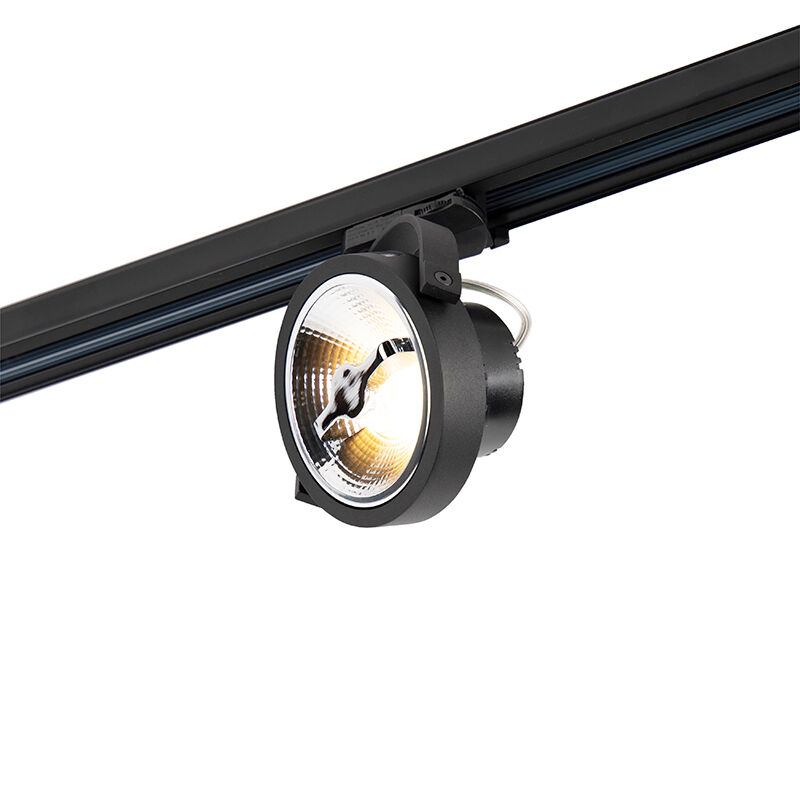 QAZQA Spot LED triphasé sur rail noir 15W 2700K avec AR111- Expert