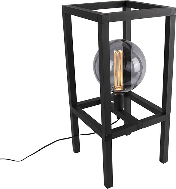 QAZQA Lampe de table industrielle noir - Big Cage 2