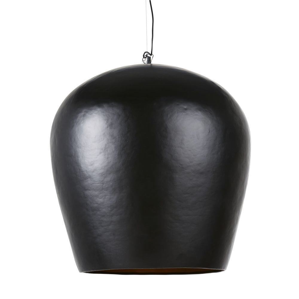 Maisons du Monde Hanglamp uit zwart staal met vergulde binnenzijde