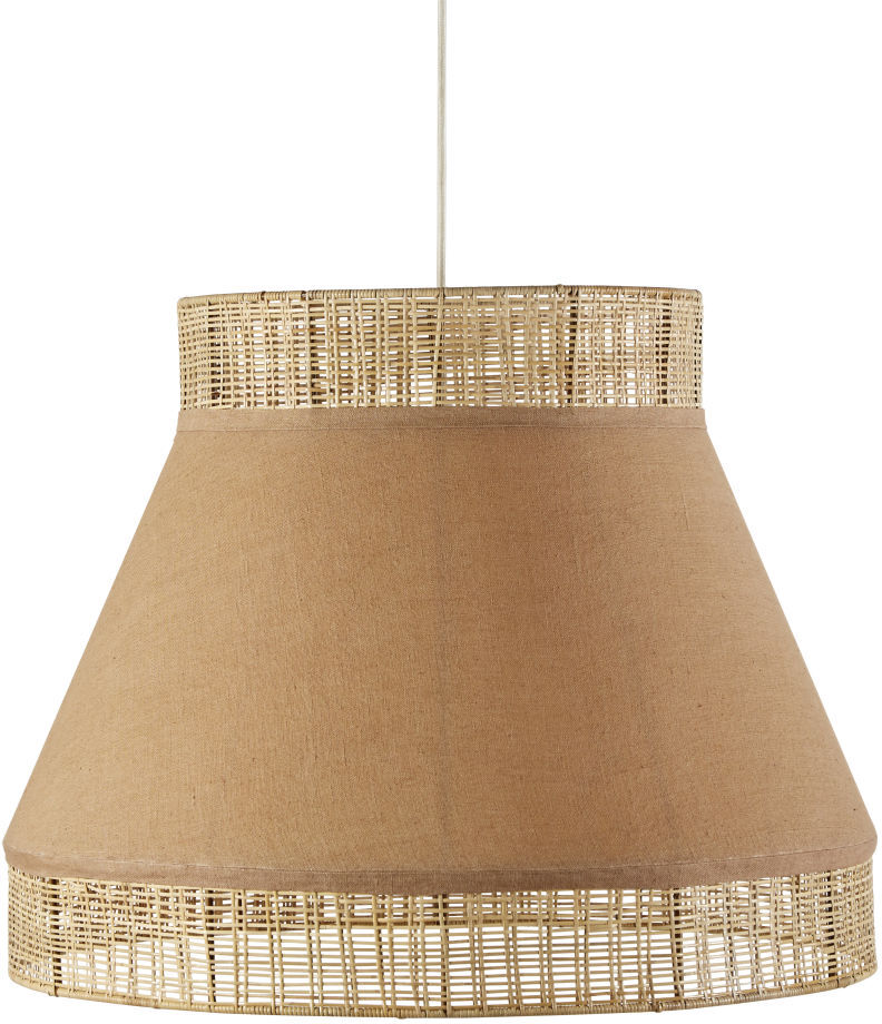 Maisons du Monde Hanglamp van gevlochten rotan en beige linnen