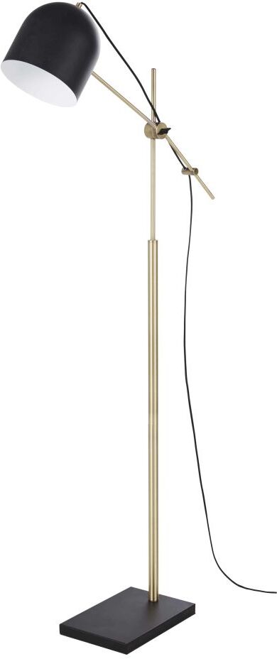 Maisons du Monde Industriële zwarte en gouden metalen vloerlamp, H139