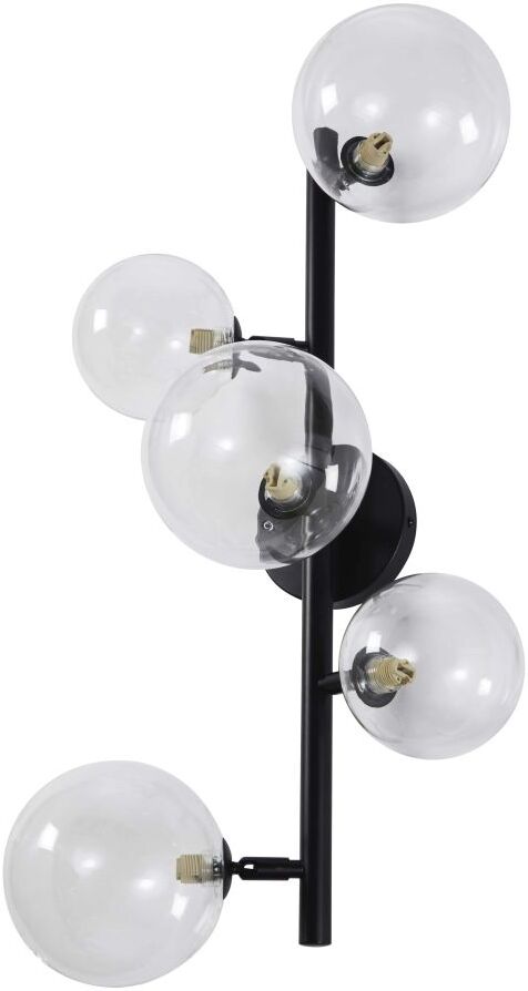 Maisons du Monde Matzwarte metalen wandlamp met 5 glazen bollen