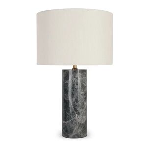 NV GALLERY Tischlampe aus Marmor GAIA - Tischlampe, Leinen & grauer Marmor, H50  Weiß / Grau