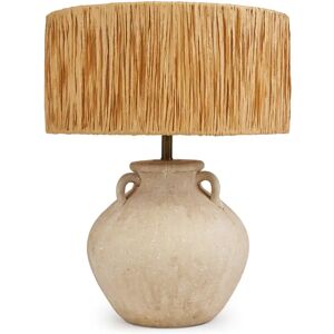 NV GALLERY Tischlampe POMPEI - Tischlampe, Naturfaser & Keramik, H52  Beige