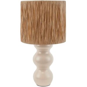 NV GALLERY Tischlampe FUJI - Tischlampe, Naturfaser & Holz in Beige, H60  Beige