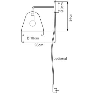 Nyta Tilt Wall Wandleuchte mit Kabel rot, weiß