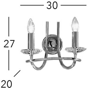 KOLARZ Imperial Wandleuchte, messing, zweiflammig