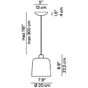 Luceplan Zile Hängeleuchte ziegelrot matt, Ø 20 cm