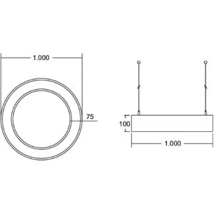 BRUMBERG Biro Circle Ring direkt on/off 100cm schwarz 4000 K