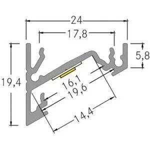 BRUMBERG One LED-Anbau-Eckprofil, alu, 2 Meter