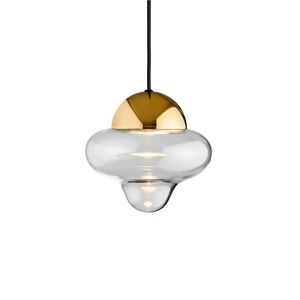 DESIGN BY US LED-Hängeleuchte Nutty, klar / goldfarben, Ø 18,5 cm, Glas