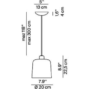 Luceplan Zile Hängeleuchte schwarz matt, Ø 20 cm