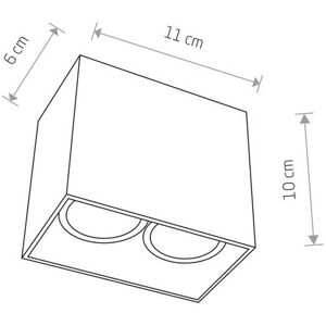 Euluna Downlight Gap in eckiger Form zweiflammig, weiß