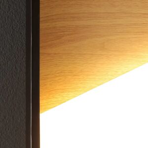 Eco-Light LED-Wandleuchte Vista, holz hell/schwarz, 30 x 30 cm