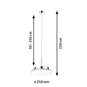 Paulmann Luena LED-Hängeleuchte IP44 chrom Ø25cm