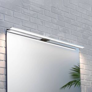 MCJ LED-Spiegelleuchte Triga IP44, chrom, 80cm, 3.000K