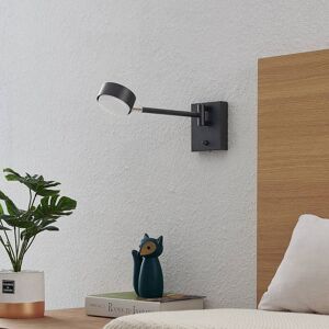 Lindby Wandlampe Kaylou, schwarz, Alu, Ausladung 37 cm