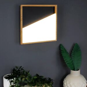 Eco-Light LED-Wandleuchte Vista, schwarz/holz hell, 30 x 30 cm