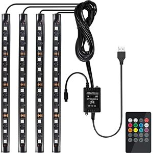 Favoto 4x12 Innenbeleuchtung LED Atmosphäre Licht Auto Innenraumbeleuchtung led innenraum mit USB-Port und IR Fernbedienung…