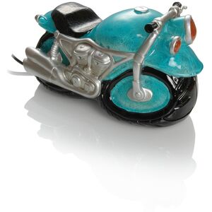 Booster Kunststein Tischlampe Motorrad  Blau