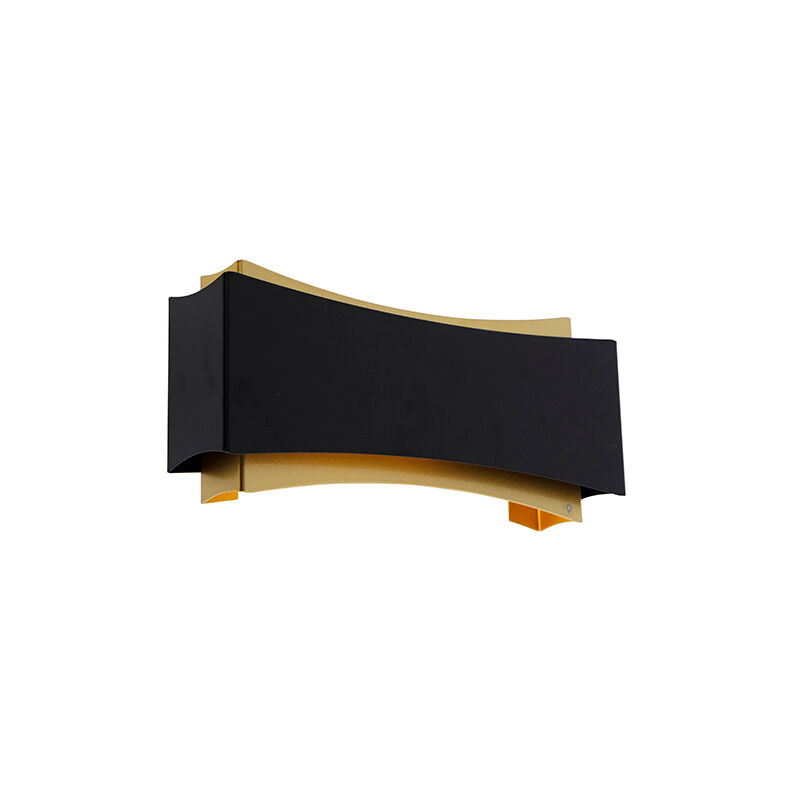 QAZQA Moderne Wandleuchte schwarz mit Gold - Platten