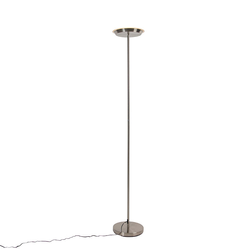 Trio Leuchten Stahl Stehlampe 3-stufig dimmbar inkl. LED und Touch Dimmer - Pondi
