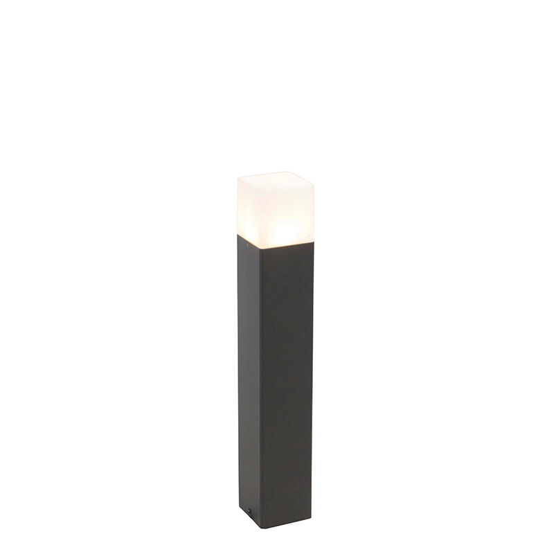 QAZQA Stehende Außenlampe schwarz mit opalweißem Schirm 50 cm - Dänemark