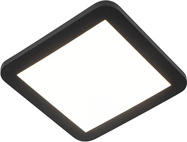 QAZQA Deckenleuchte schwarz 22,5 cm inkl. LED 3-stufig dimmbar IP44 - Steve