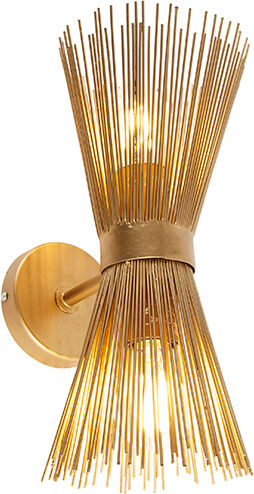 QAZQA Art Deco Wandleuchte Gold 2-Licht - Besen